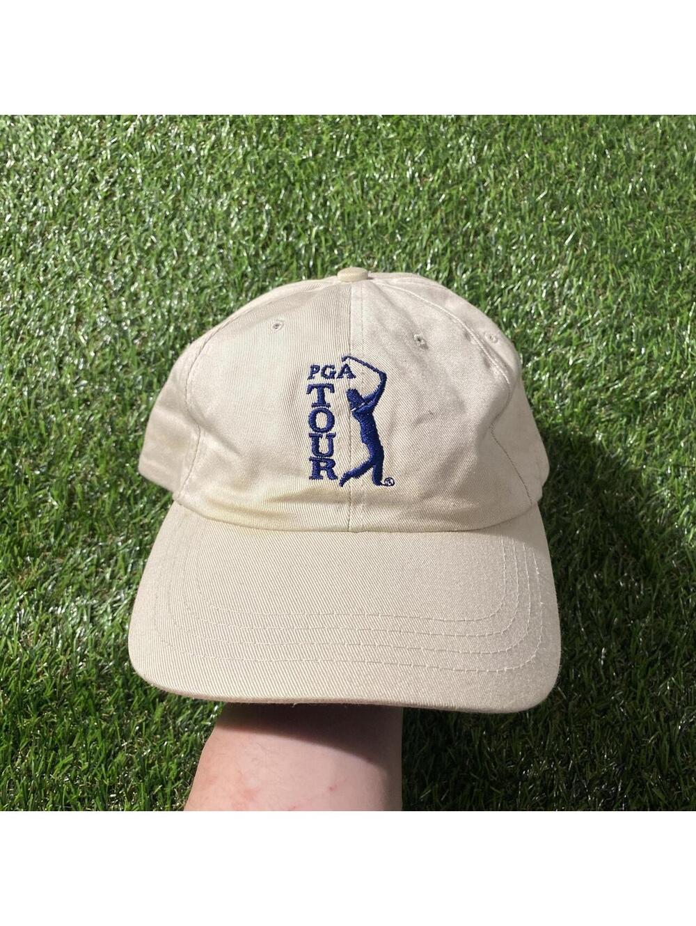 Vintage Y2K Cream PGA Tour golf cap